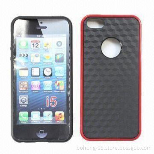 Case for iPhone 5, Made of PC + TPU, Cube Superposition, Variety of Color Selection